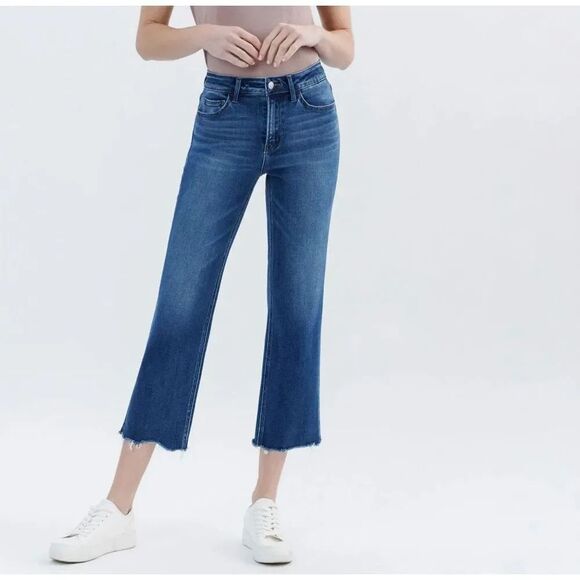 Vervet Denim - Vervet denim love so true high rise raw hem wide leg jeans 29/8